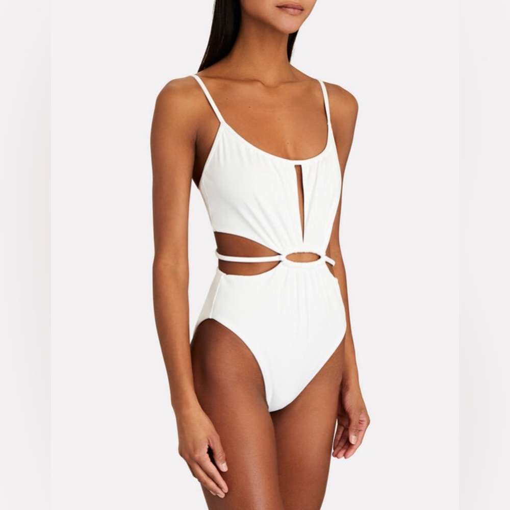 Jonathan SIMKHAI Genesis Cut Out One-Piece Swimsuit in White Size XS NWT